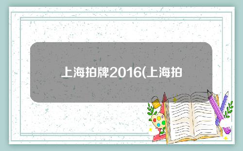 上海拍牌2016(上海拍牌2022年11月)