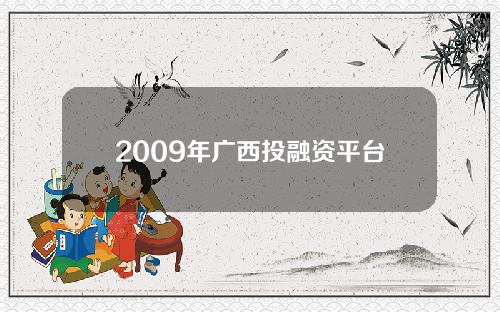 2009年广西投融资平台(广西投融资平台2009视频)