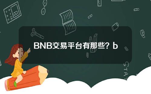 BNB交易平台有那些？bn是什么交易平台