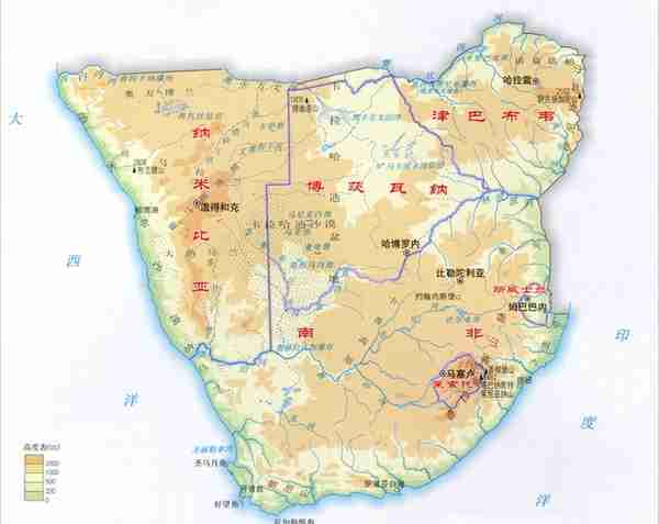 非洲各国地形图