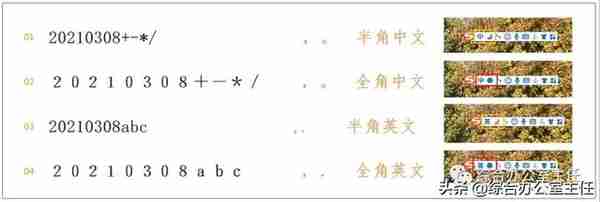 公文标点符号应在中文全/半角模式下输入