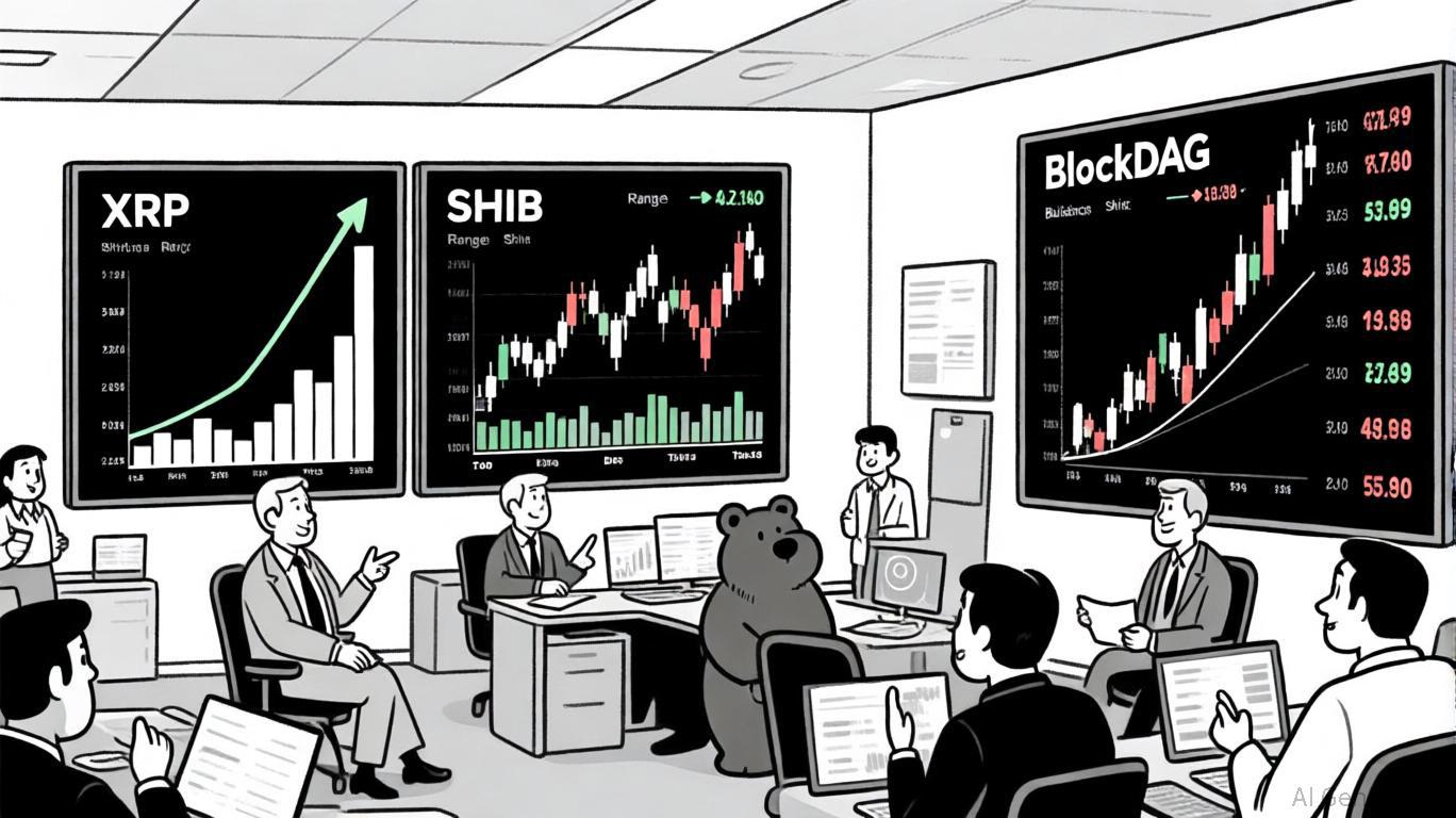 2025年第四季度加密货币投资前景:XRP 看涨、SHIB 挑战、BlockDAG潜力爆发